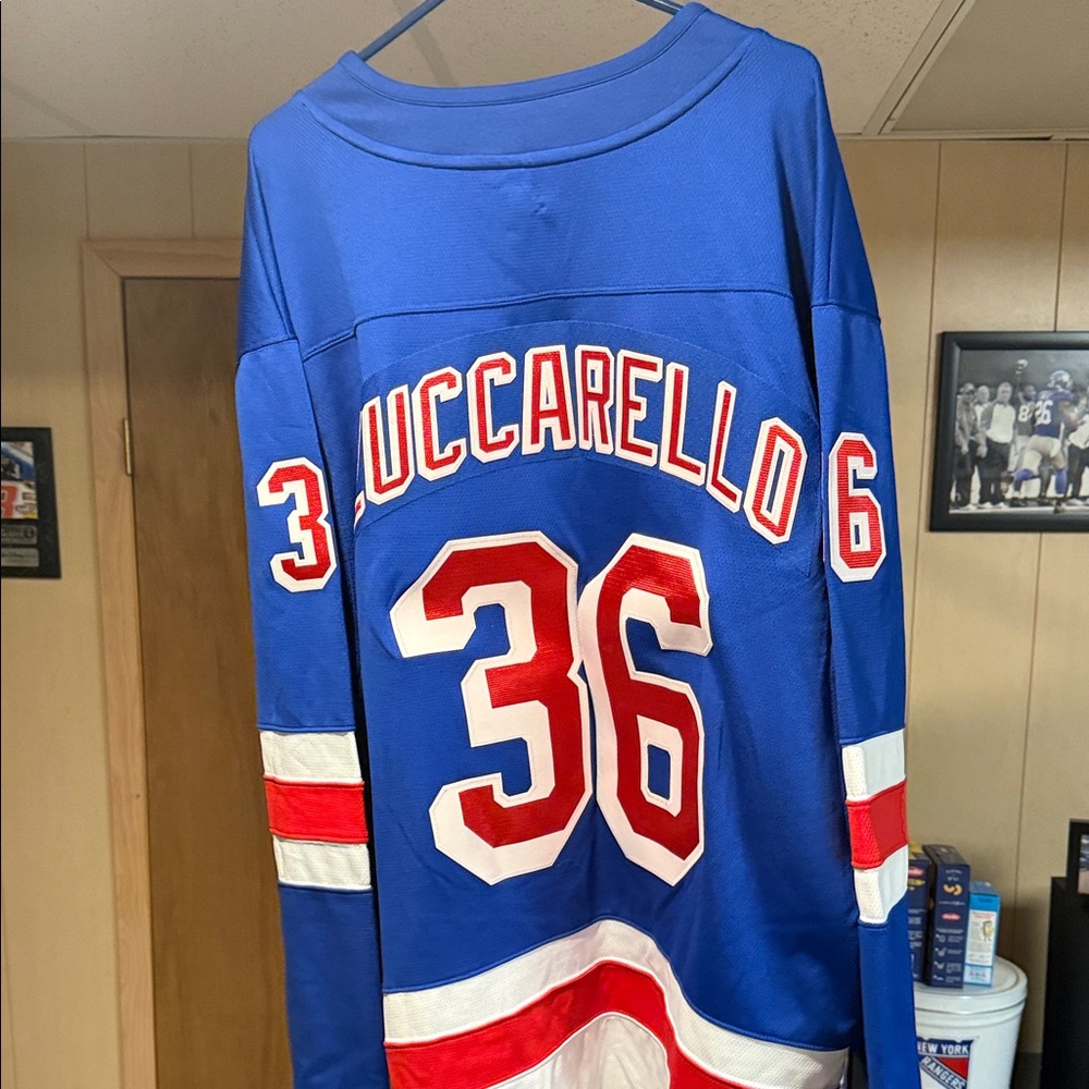 Fanatics Blue Rangers Hockey Jersey with Red and White Accents - Picture 2 of 2